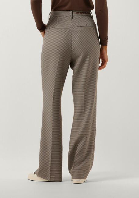 COLOURFUL REBEL Pantalon RUS CHECK PINTUCK HIGH WAIST PANTS en marron - large