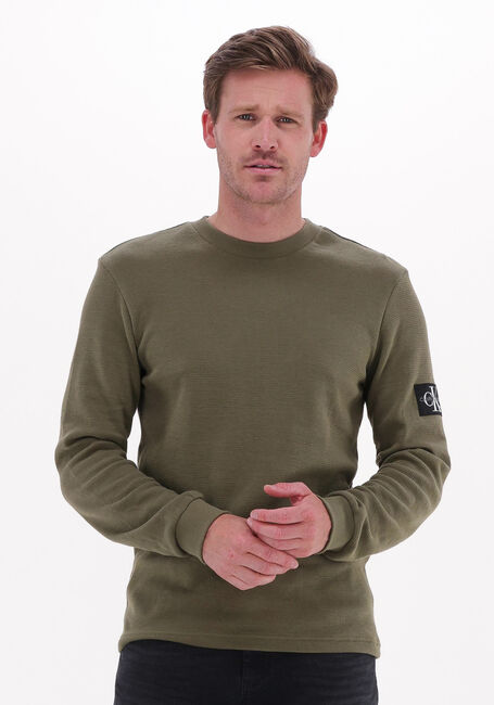 CALVIN KLEIN Chandail BADGE WAFFLE LS TEE Olive - large