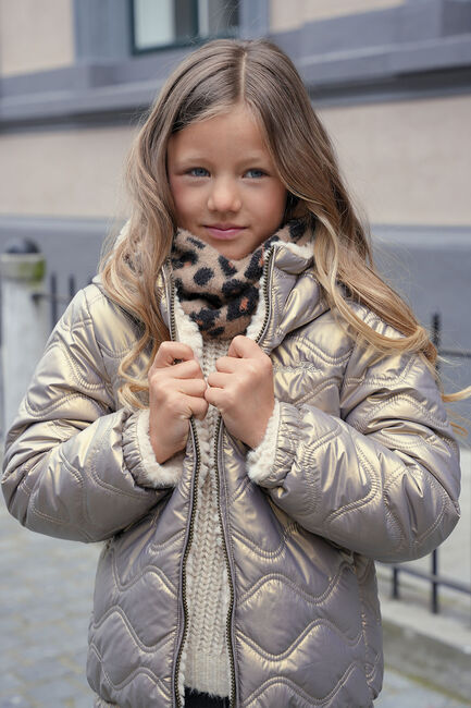 Gouden LIKE FLO Gewatteerde jas AIMEE FLO GIRLS REVERSIBLE HOODED JACKET - large