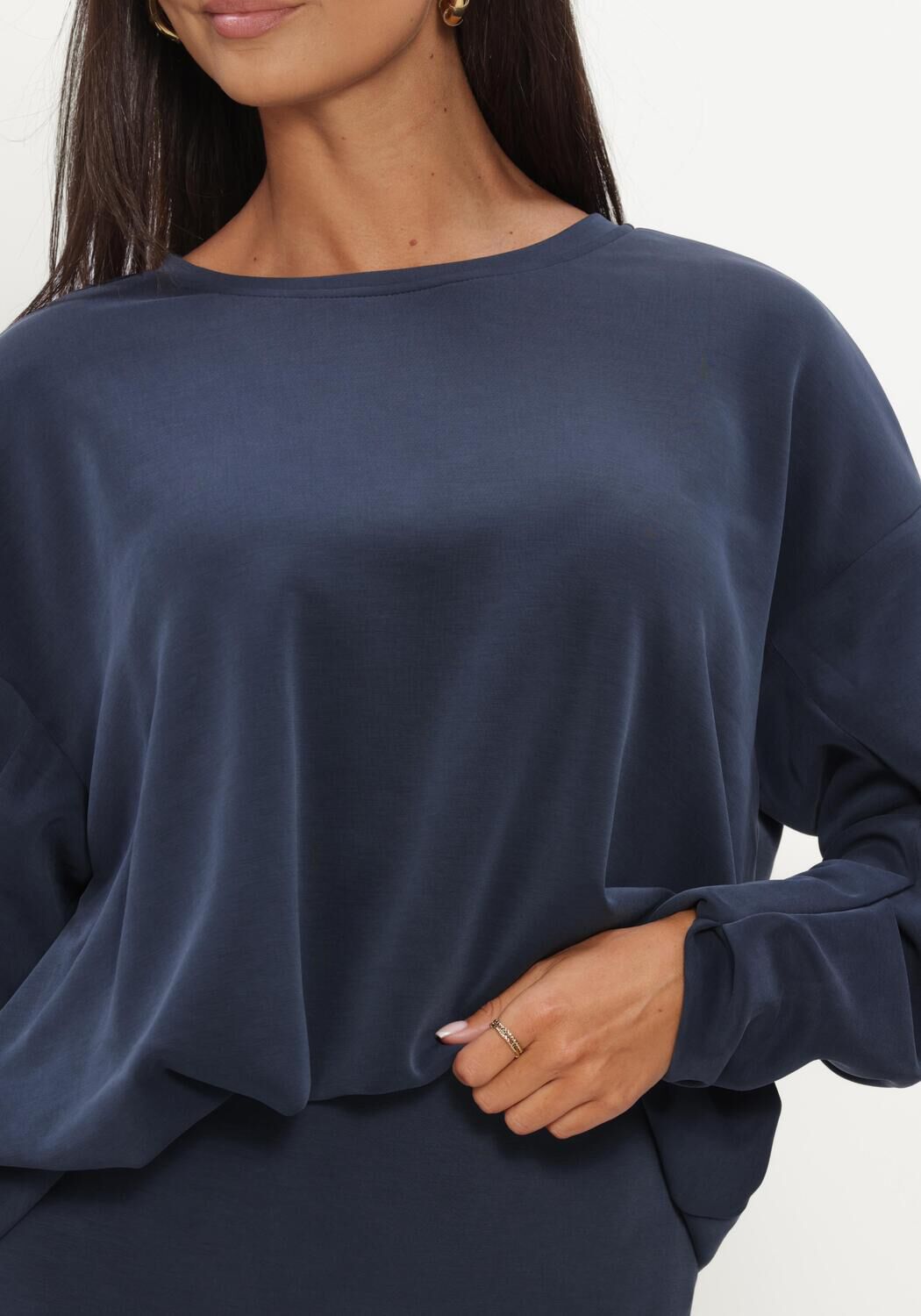 Donkerblauwe Y.A.S. Trui YASCOZE LS SWEAT - D2D - large