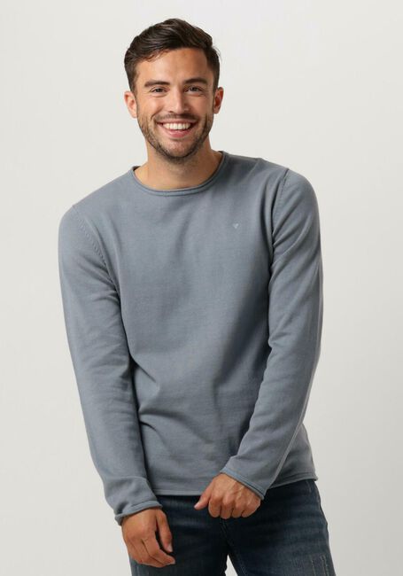 PUREWHITE Pull GARMENT DYE KNIT WITH ROUND NECK en bleu - large