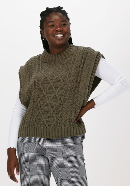 Groene SELECTED FEMME Spencer SLFPIPER KNIT VEST M - large