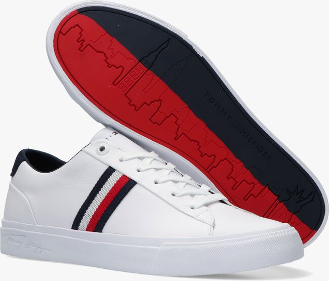Witte TOMMY HILFIGER Lage sneakers CORPORATE LEATHER - large
