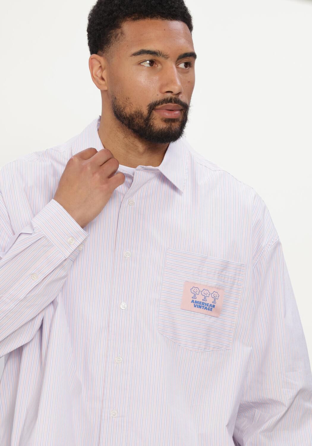 Paarse AMERICAN VINTAGE Overshirt SOABIRD - large