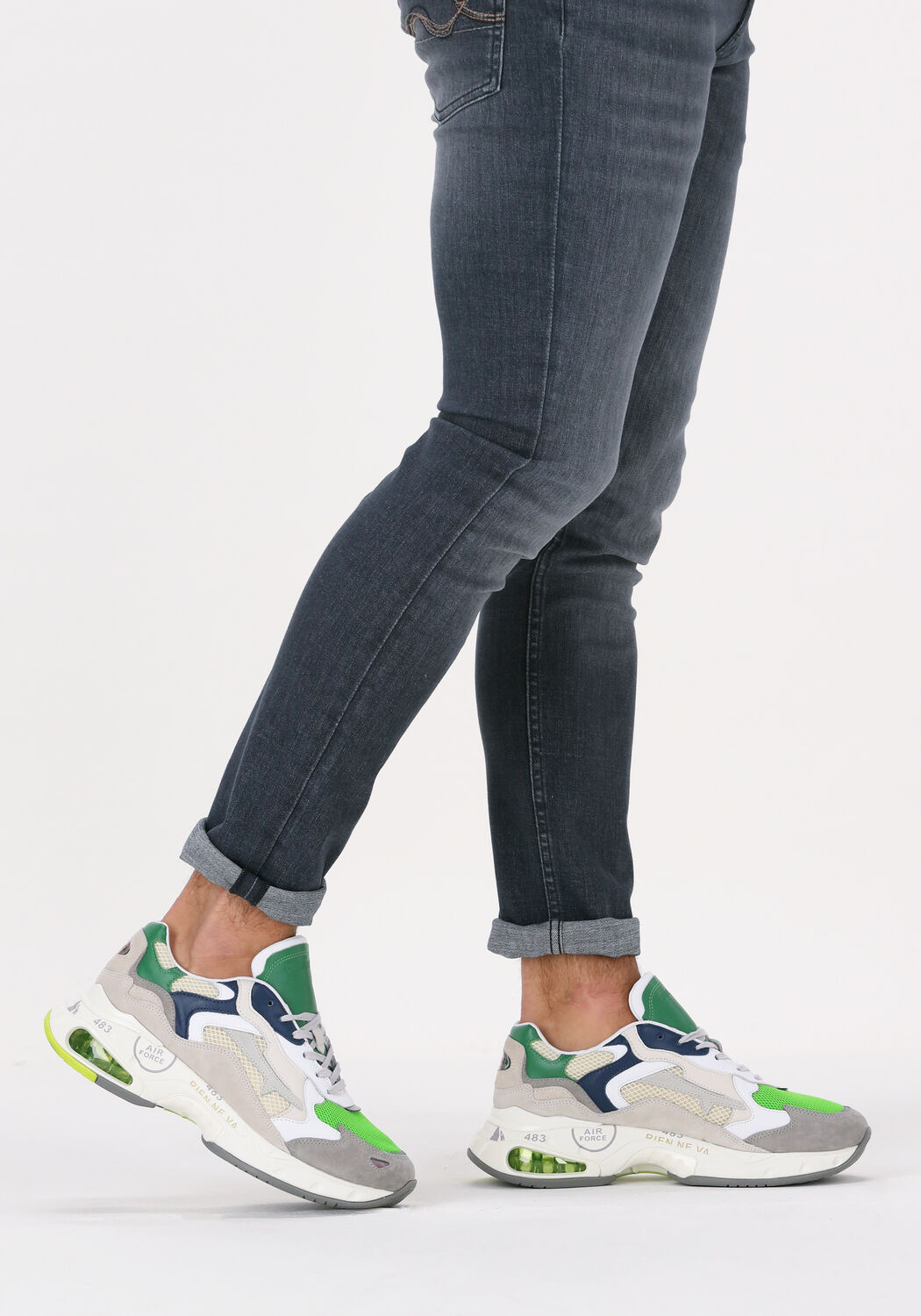 PREMIATA Baskets basses SHARKY en vert - large