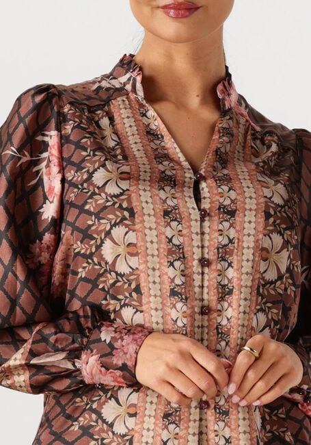 NEO NOIR MASSIMA BOTANICAL BORDER BLOUSE Blouses en marron - large