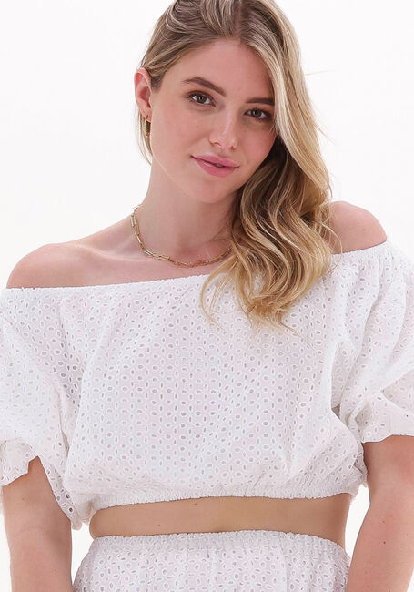 NA-KD Haut OFF SHOULDER ANGLAIS TOPC en blanc - large