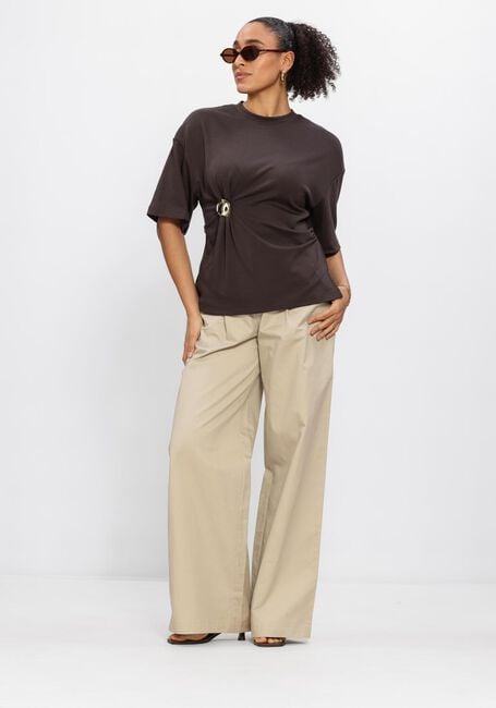 SECOND FEMALE T-shirt ENORA BROOCH TEE en marron - large