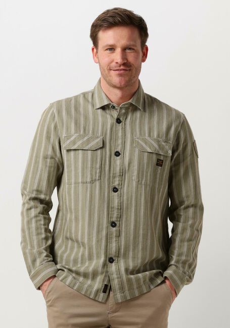 Groene PME LEGEND Casual overhemd LONG SLEEVE SHIRT YARN DYED STRIPE - large