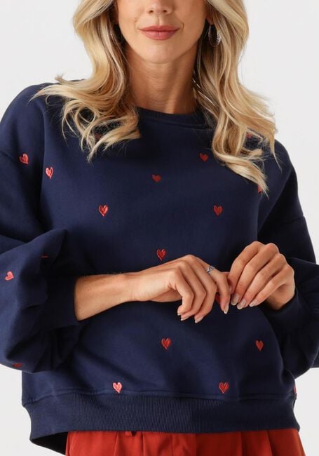 YDENCE Pull SWEATER HEARTS Bleu foncé - large