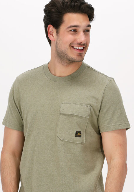 PME LEGEND T-shirt SHORT SLEEVE R-NECK OPEN END MELANGE JERSEY Olive - large