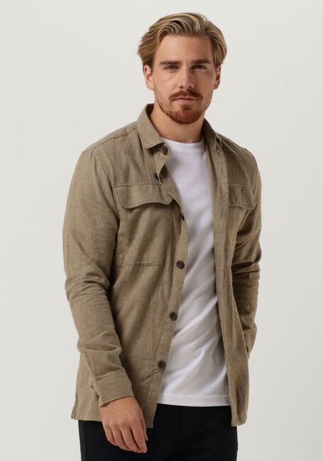 DSTREZZED Chemise décontracté SHIRT MELANGE FLANNEL en taupe - large