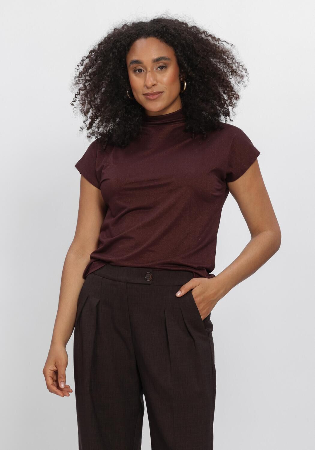 AIMEE THE LABEL MANDYW6 TOP Hauts & T-shirts Bordeaux - large