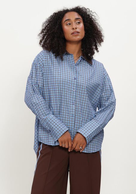 Blauwe POM AMSTERDAM  BEAU CHECK SAPPHIRE BLUE - large