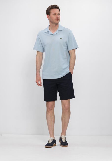 LACOSTE Polo CLASSIC FIT OPEN NECK COTTON LINEN BLEND POLO Bleu clair - large