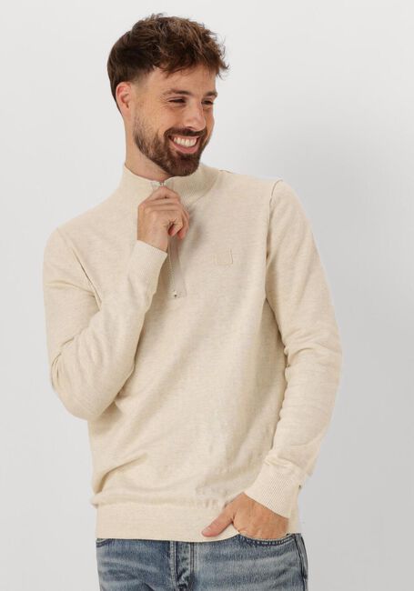 BUTCHER OF BLUE Pull LT CLIFDEN HALF ZIP en beige - large