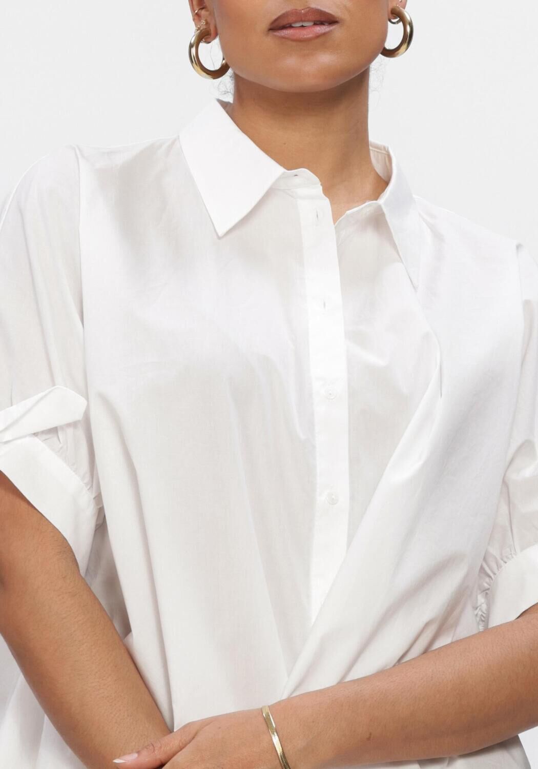 Gebroken wit SUMMUM  BLOUSE CRISPY POPLIN - large