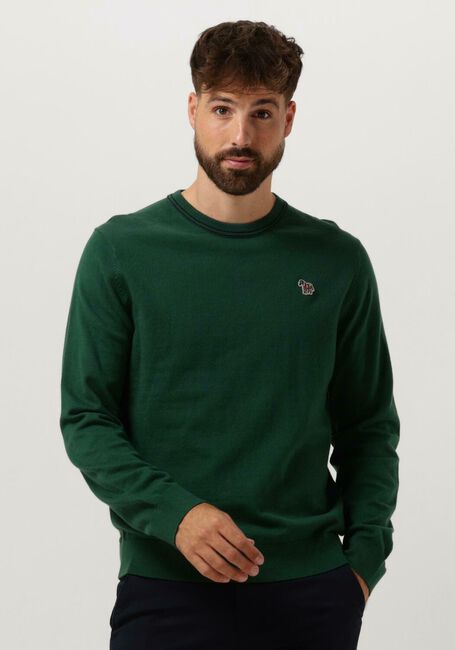 Groene PS PAUL SMITH Trui MENS SWEATER CREW NECK ZEB BAD - large