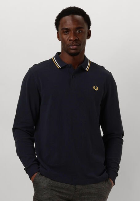 FRED PERRY Polo TWIN TIPPED FRED PERRY SHIRT LONG SLEEVE en bleu - large