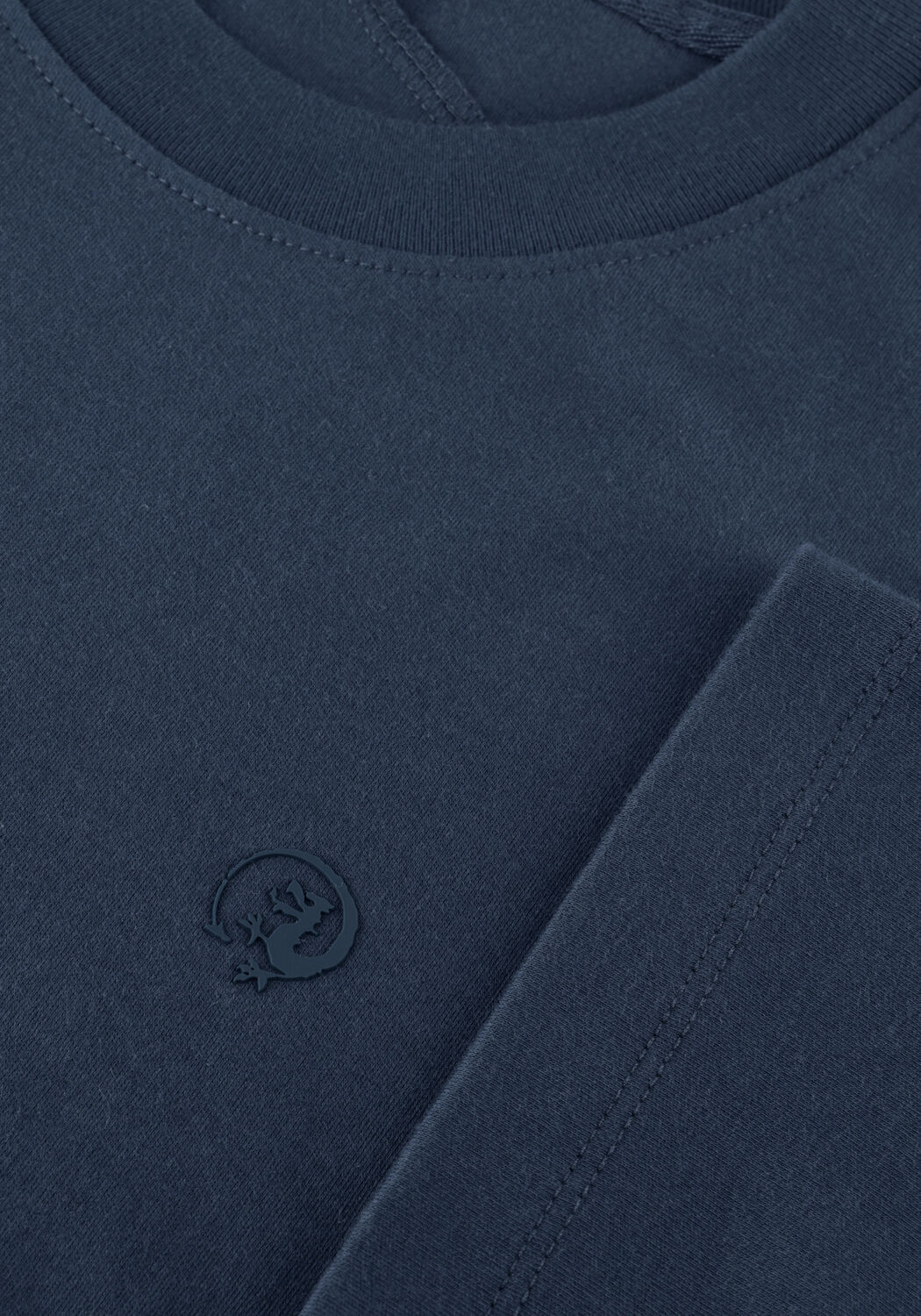 Donkerblauwe CAST IRON T-shirt REGULAR FIT INTERLOCK - large