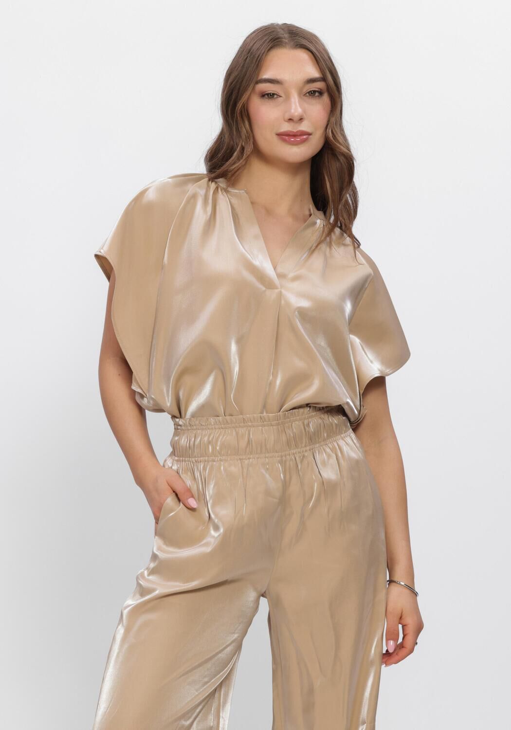 NUKUS Haut TAYLOR TOP SHINY Sable - large