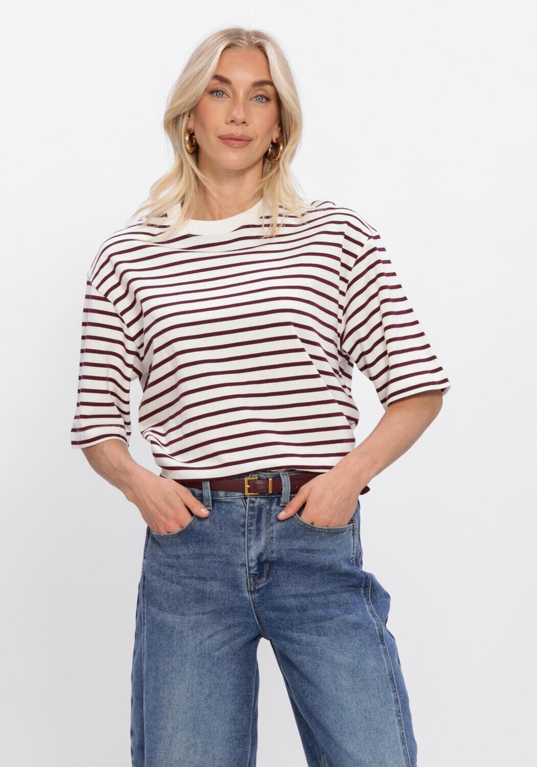 CATWALK JUNKIE LOOSE FIT STRIPED TSHIRT Hauts & T-shirts en rouge - large