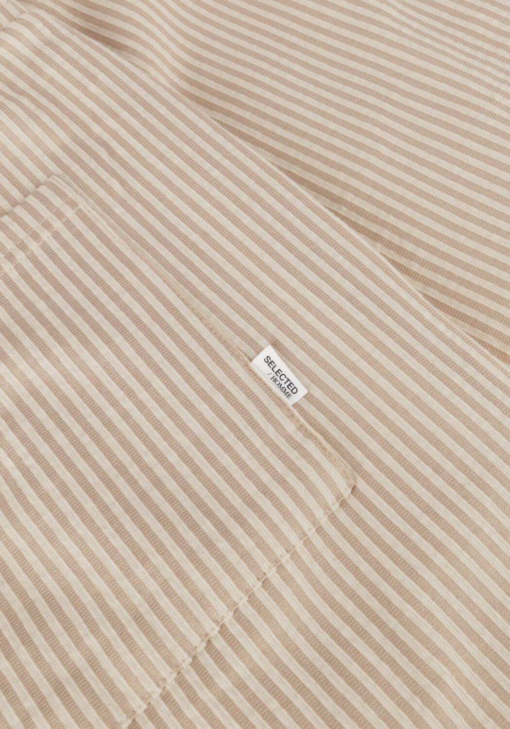 Taupe SELECTED MEN Broeken/jumpsuits SLHREGULAR-BEN SEERSUCKER JERSEY SHORTS - large