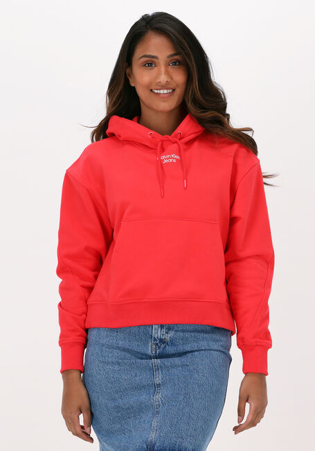 Rode CALVIN KLEIN Sweater STACKED LOGO HOODIE - large