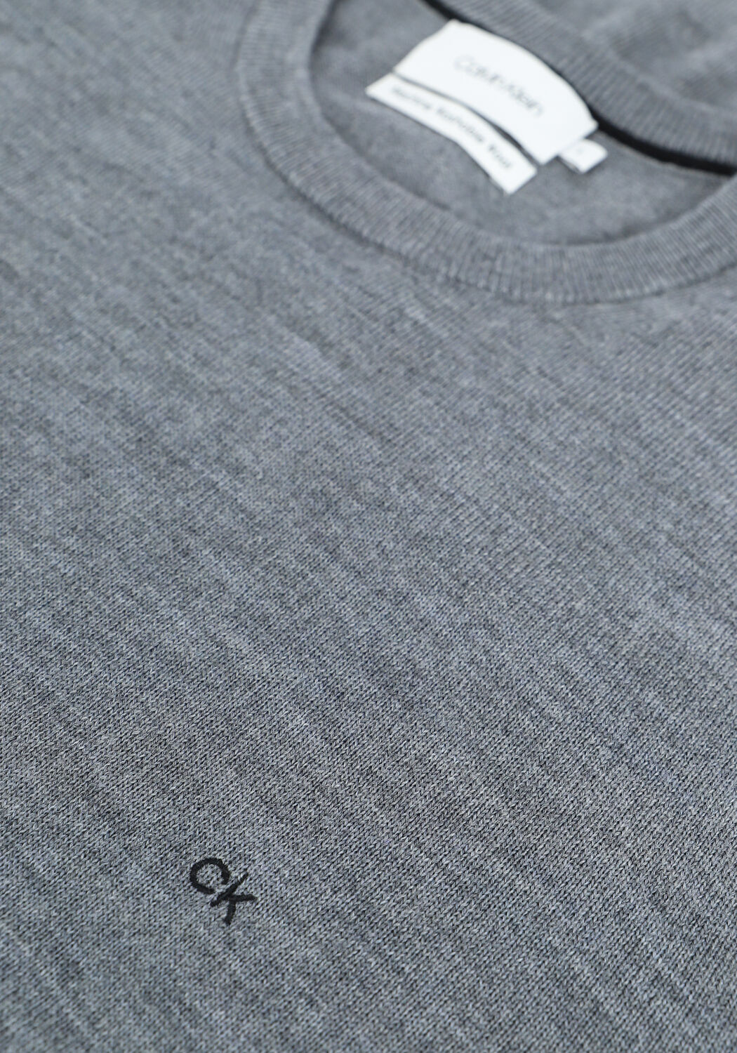 CALVIN KLEIN Pull SUPERIOR WOOL CREW NECK SWEATE en gris - large