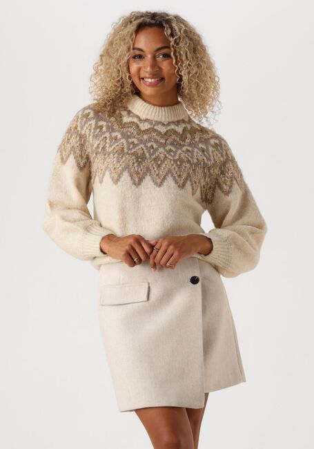 Y.A.S. Pull YASELA LS SHIMMER KNIT PULLOVER en beige - large
