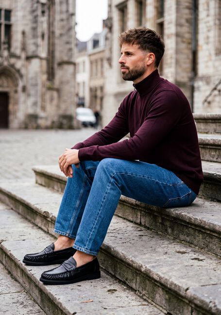 SAINT STEVE Pull CAS Bordeaux - large
