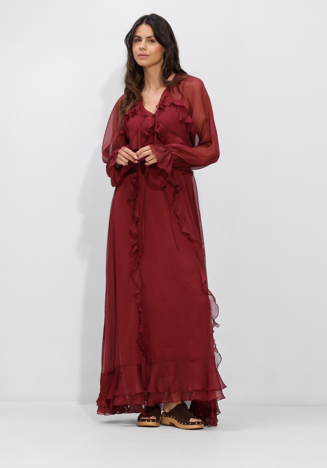 Bordeaux DANTE6 Maxi jurk ELIVIA CHIFFON MAXI DRESS