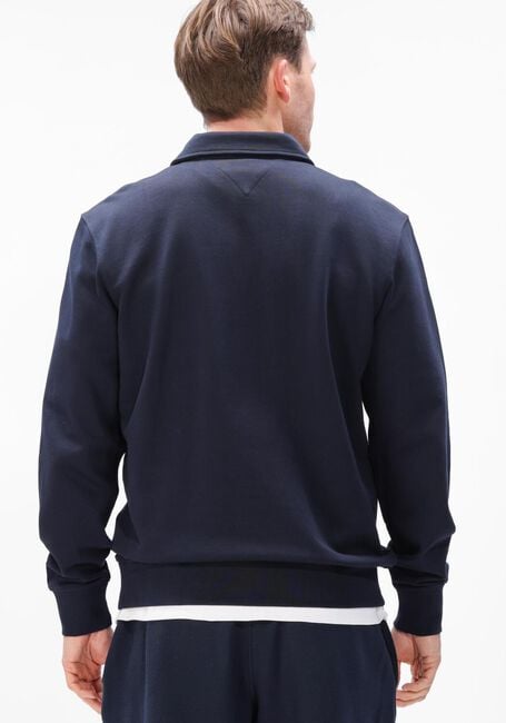 TOMMY HILFIGER Pull ESSENTIAL TERRY POLO SNAP SWEAT Bleu fonc&eacute; - large