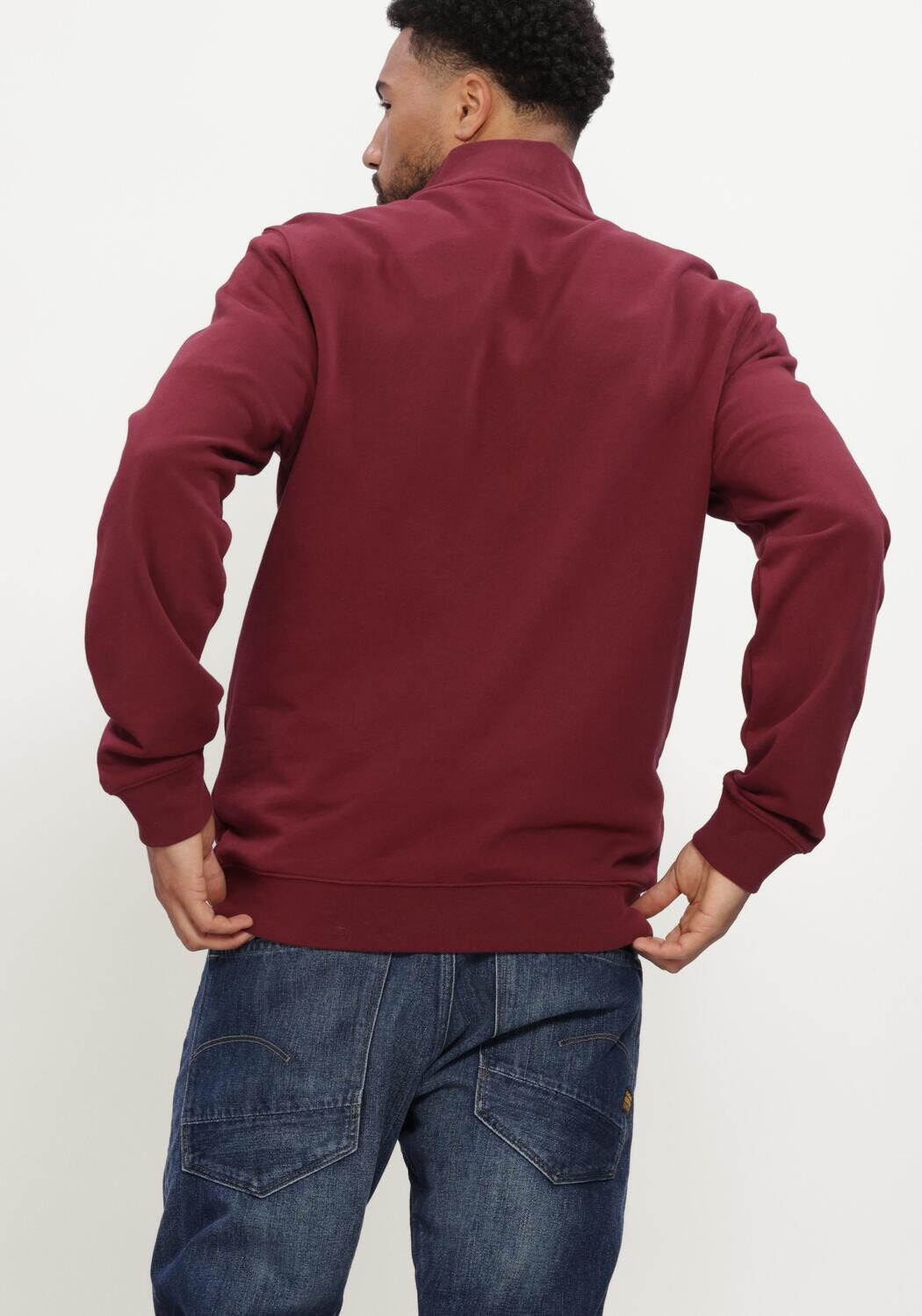 LYLE & SCOTT Pull SUPERFINE QUARTER ZIP SWEATSHIRT Bordeaux - large