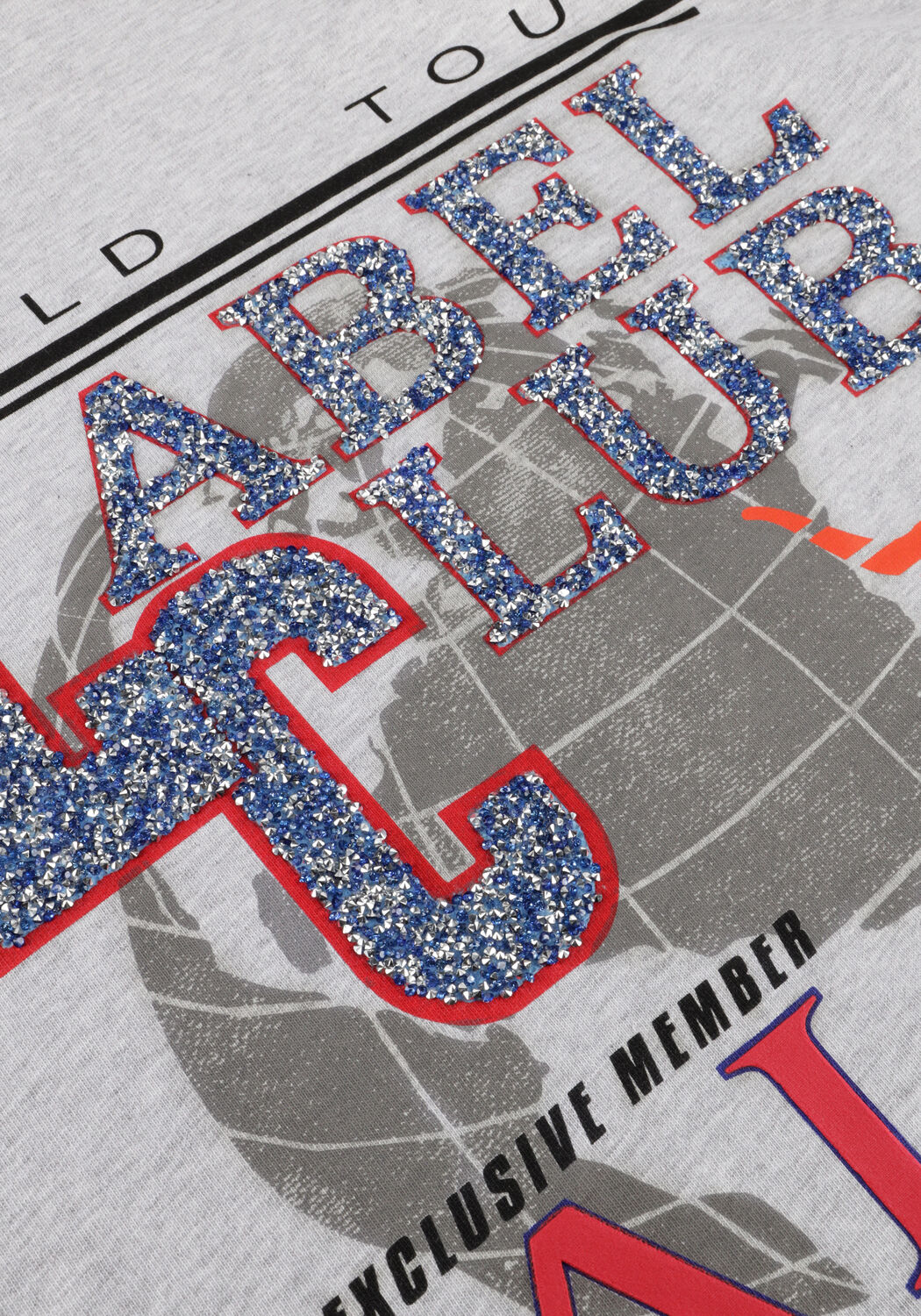 ALIX THE LABEL Haut LADIES KNITTED FANCY PRINT LONGSLEEVE T-SHIRT Gris clair - large