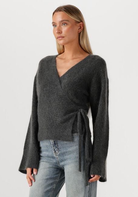Grijze SECOND FEMALE Vest BROOK KNIT WRAP CARDIGAN - large