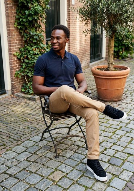 Donkerblauwe BOSS BLACK Polo PALLAS - large