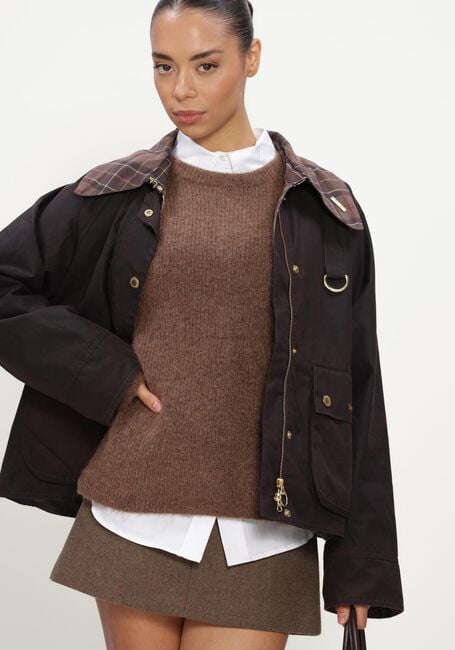 BARBOUR Jack ICONS TARTAN COLLAR SPEY WAX JACKET en marron - large