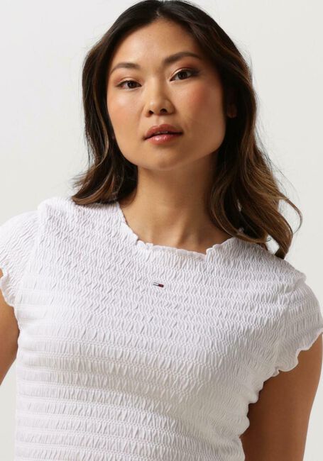 Witte TOMMY JEANS Top TJW SLIM SMOCK TEE - large