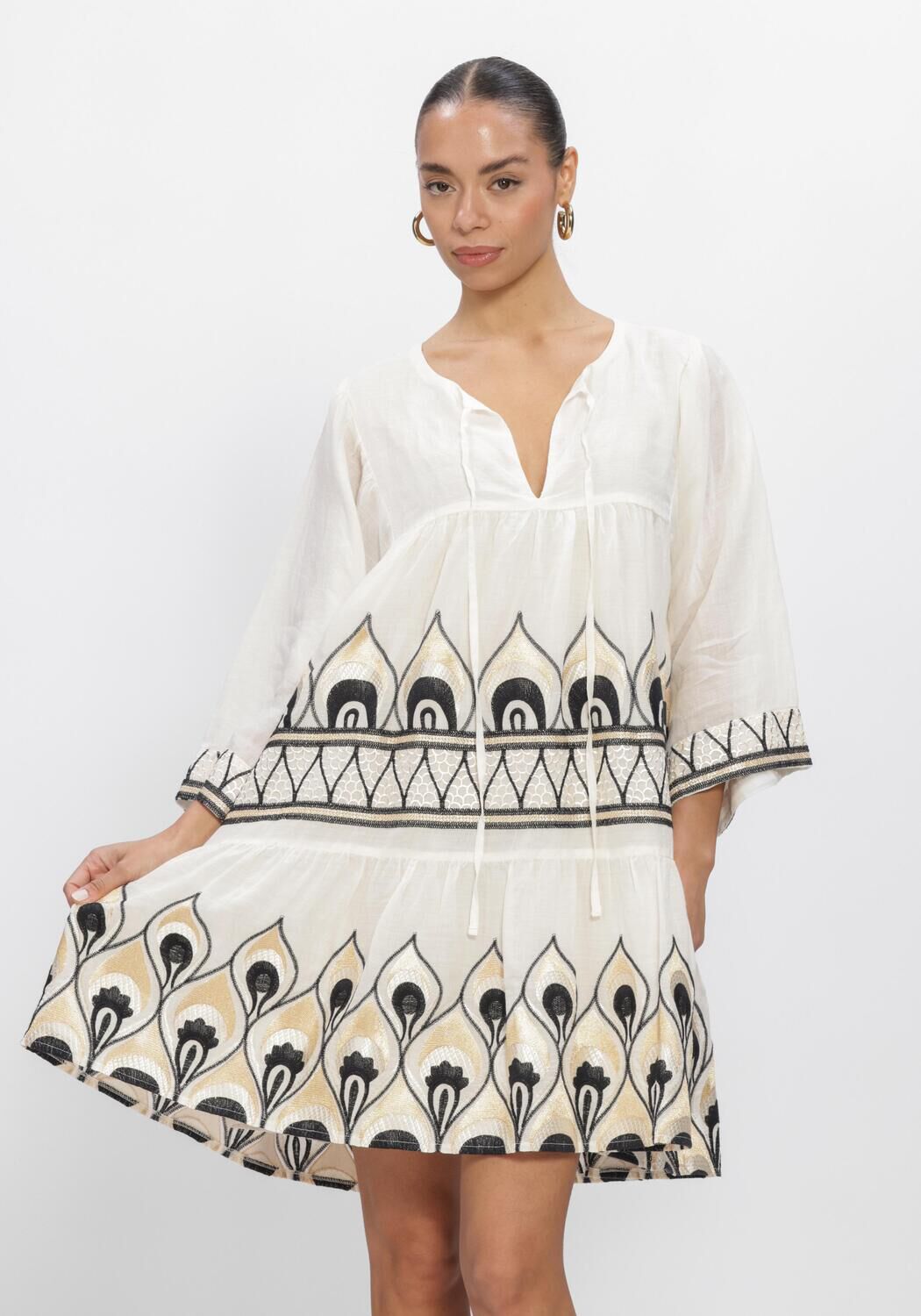 GREEK ARCHAIC KORI Mini robe S26K-4033165 Blanc - large