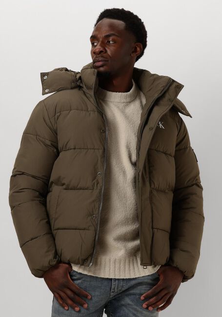 Donkergroene CALVIN KLEIN Gewatteerde jas ESSENTIALS NON DOWN JACKET - large