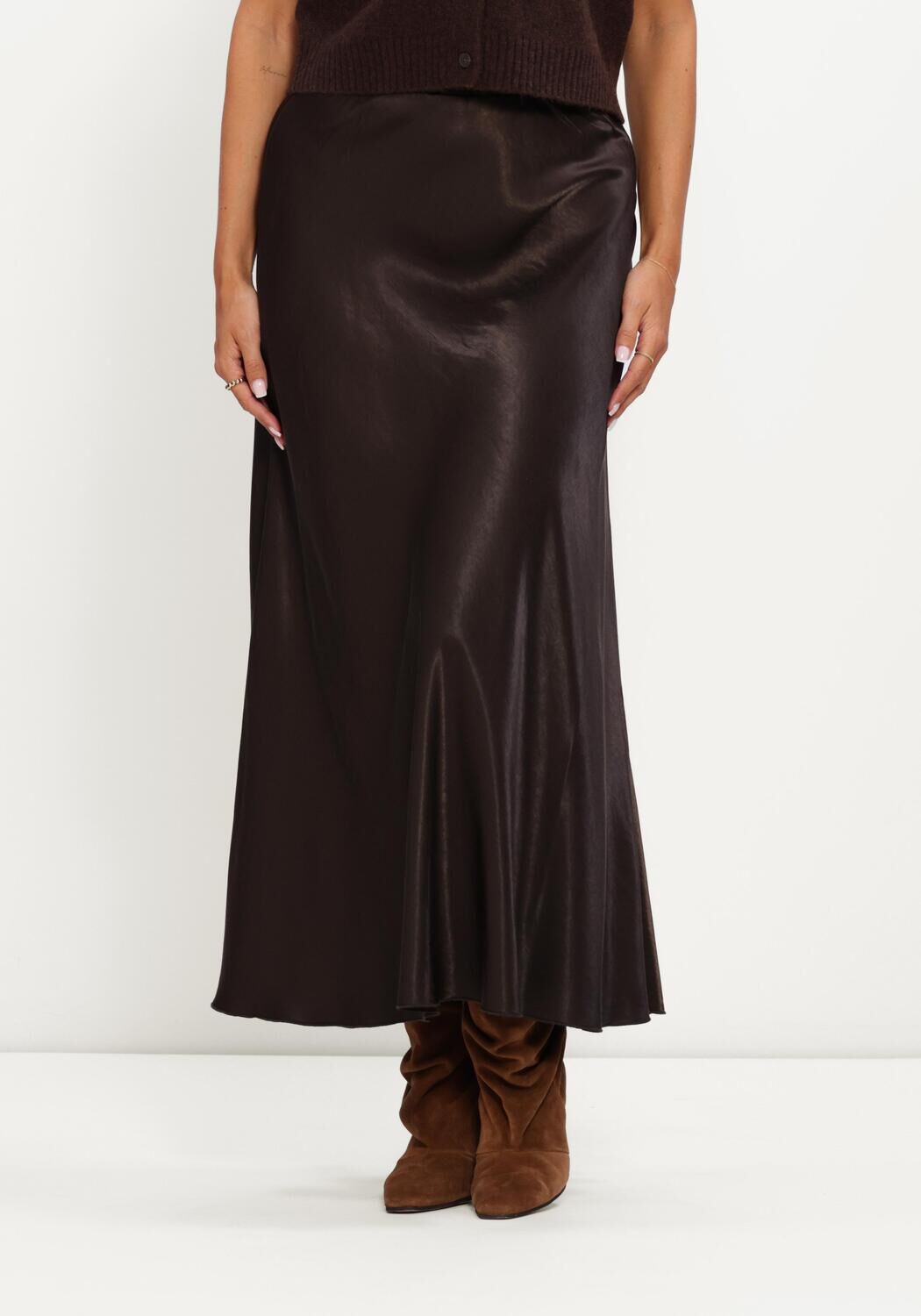 Bruine MSCH COPENHAGEN Maxirok MSCHNICOLETTE ULLAS SKIRT - large