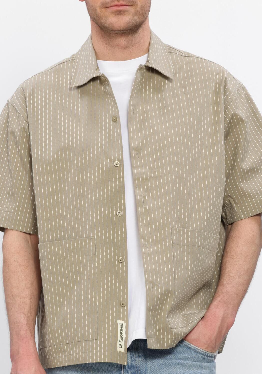 WOODBIRD Chemise d&eacute;contract&eacute; WBWANG SHIKO SHIRT Kaki - large