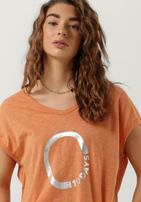 10DAYS T-shirt SHORTSLEEVE TEE CIRCLE en orange - large