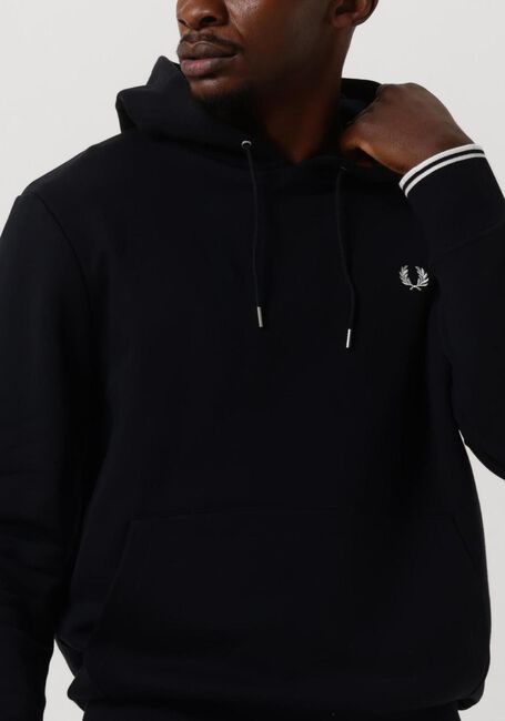 FRED PERRY TIPPED HOODED SWEATSHIRT Pulls & Gilets Bleu foncé - large
