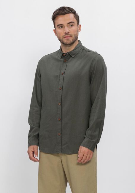 ANERKJENDT Chemise d&eacute;contract&eacute; AKLEIF COT/LINEN/VIS L/S SHIRT en vert - large