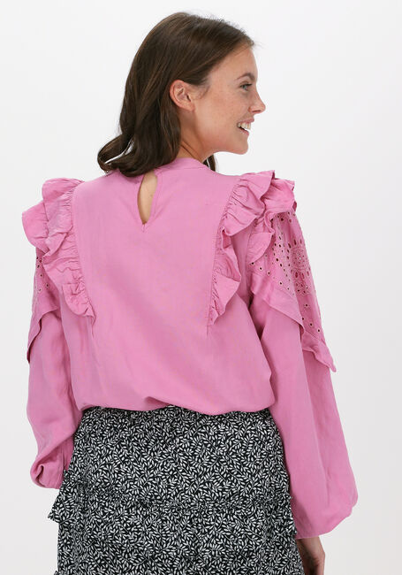 SCOTCH & SODA Blouse EMBROIDERED VOLUMINOUS SLEEVED en rose - large