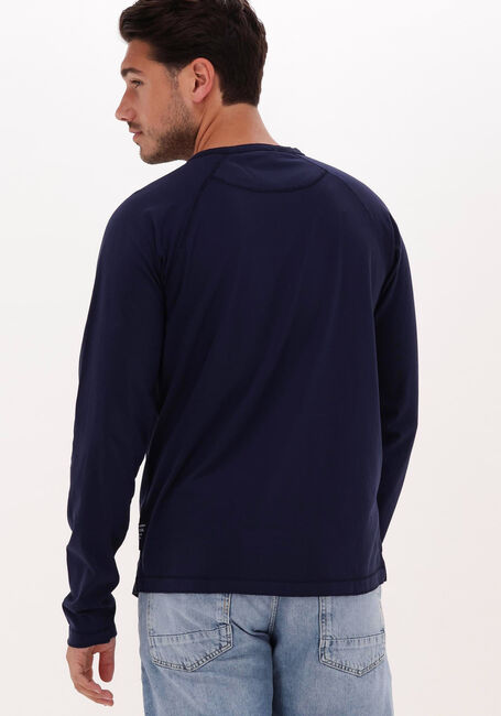 SCOTCH & SODA  GARMENT-DYED LONG-SLEEVED GRANDAD T-SHIRT en bleu - large