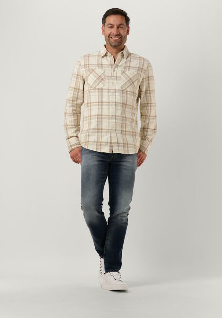 BUTCHER OF BLUE Surchemise RICHARD TWILL CHECK SHIRT en beige - large