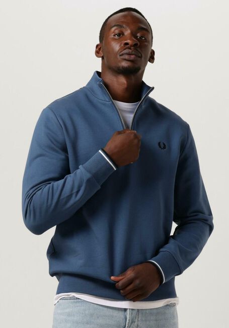 Blauwe FRED PERRY Sweater HALF ZIP SWEATSHIRT - large